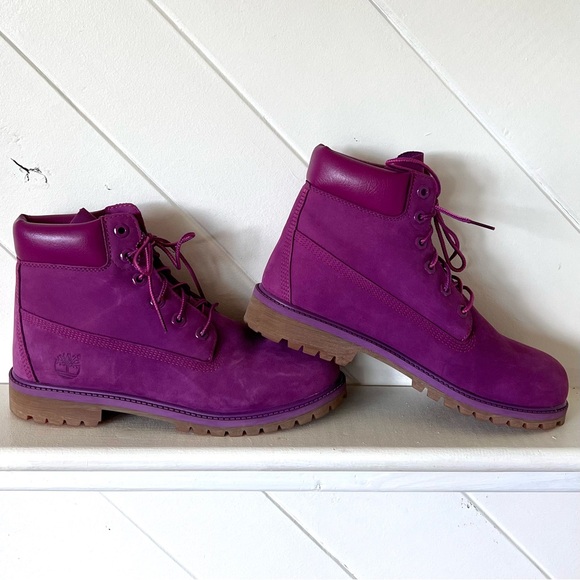 Timbaland purple suede combat boot NWOT - Picture 3 of 7